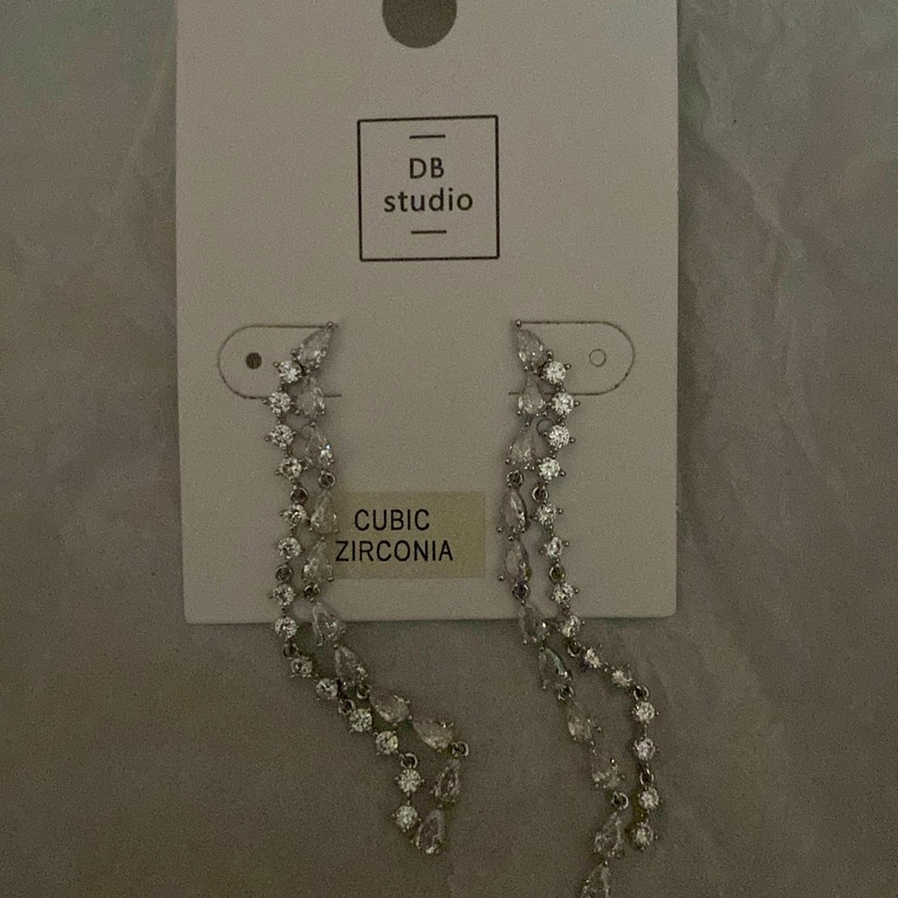 David bridal studio cubic zirconia dangle earrings